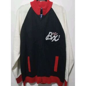 Brooklyn Express Men's Size XL Vintage Y2K Zip Front Cardigan Sweater NWOT